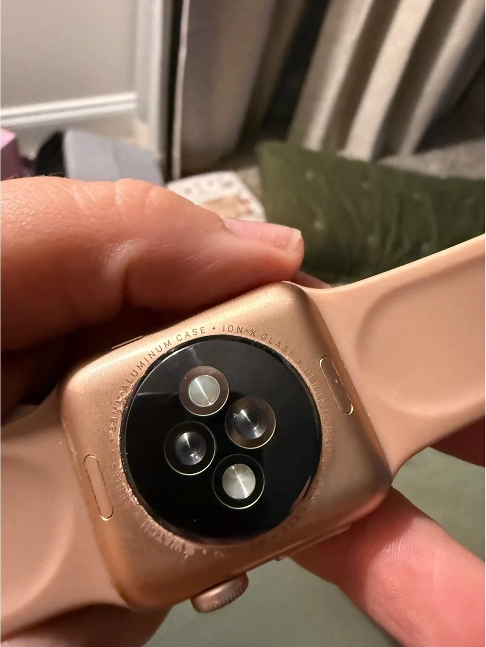 Apple Watch Series 3 Aluminum Case with Pink Glitter Sport Band